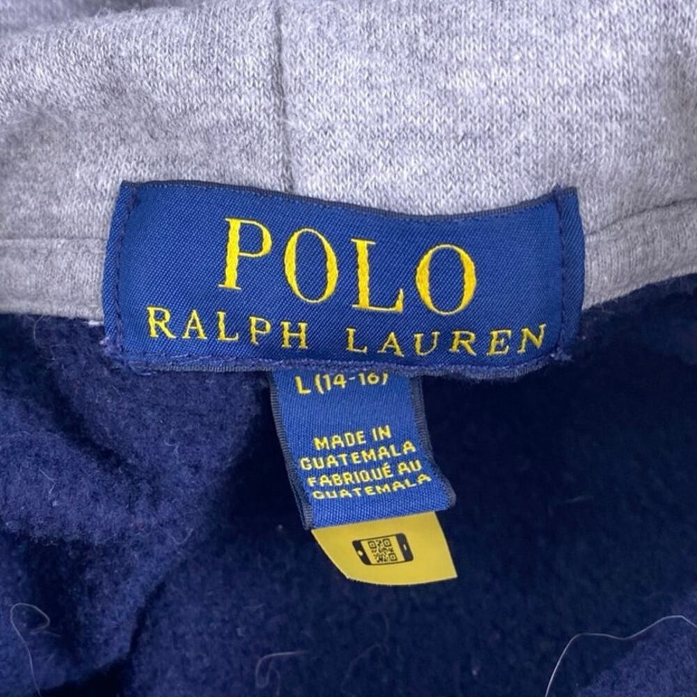 Polo Ralph Lauren Polo Bear Boys Multicolor Colorblock Hoodie Sweatshirt L 14-16 - Picture 4 of 5